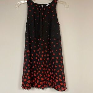 Disney D Signed  Black & Red heart Sleeveless Dress M 10/12